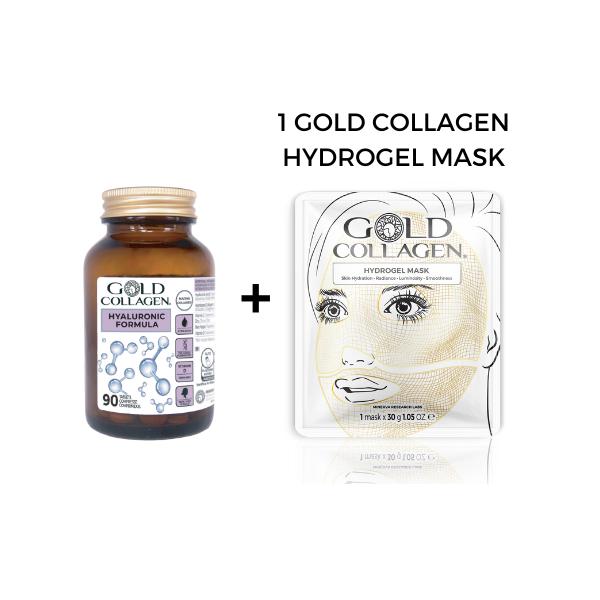 Gold Collagen Hyaluronic Formula 90 tablets + gift Gold Collagen Hydrogel Mask